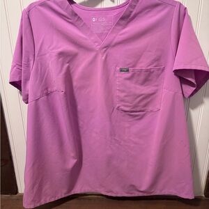 Figs Women's Scrub Top in cloud pink